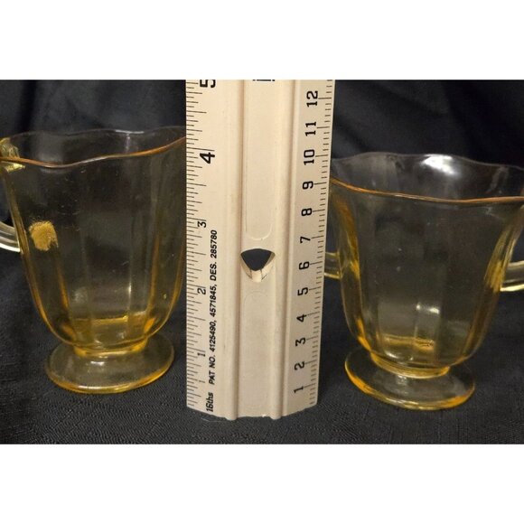 Vintage Yellow Sugar & Creamer Set Depression Glass - Picture 5 of 5